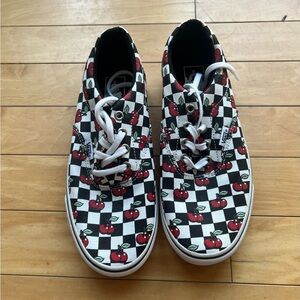 Vans 8.5 checkered with cherries | Like New